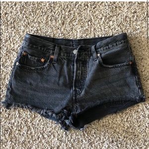 Levi’s 501 black denim shorts